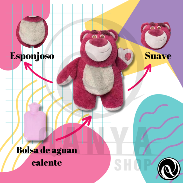 Peluche Anti Cólicos 30CM + Bolsa de Agua Caliente | Modelos Lotso, Stitch y Angela
