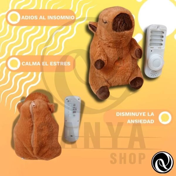 Peluche Capybara 30CM Con Efecto de Respiracion Con Controlador (extraible) con 4 Funciones