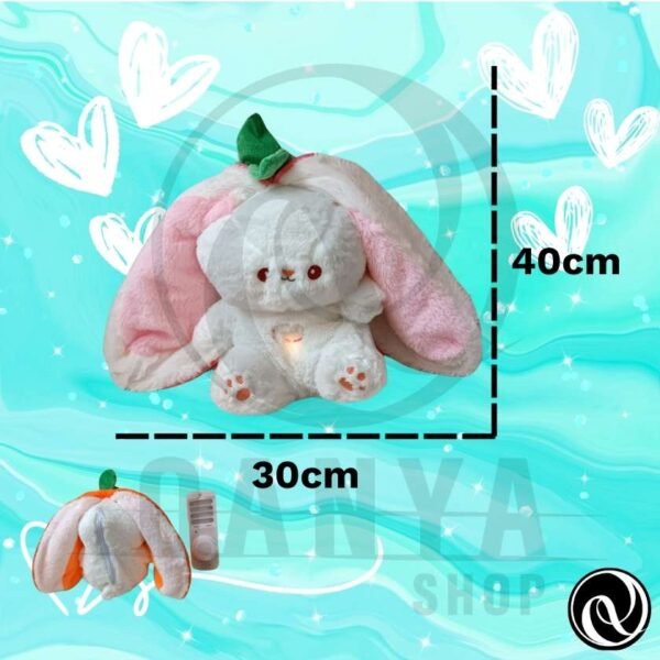Peluche Conejo 40CM Con Efecto de Respiracion Con Controlador (extraible) con 5 Funciones