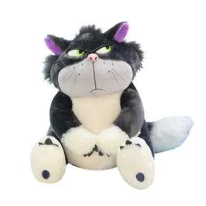 Peluche Gato Lucifer - Bigote Bordado, Suavidad y Estilo en Blanco y Negro