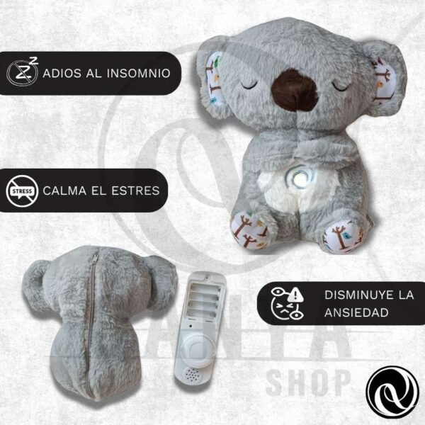Peluche Koala 30CM Con Efecto de Respiracion Con Contro ( (4) Peluche Koala 30CM Con Efecto de Respiracion Con Controlador (extraible) con 5 Funciones