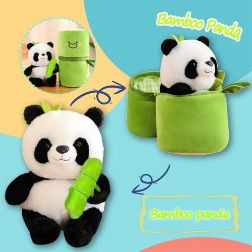 Peluche Panda con Bambú 20CM: ¡Un amigo tierno y ecológico!