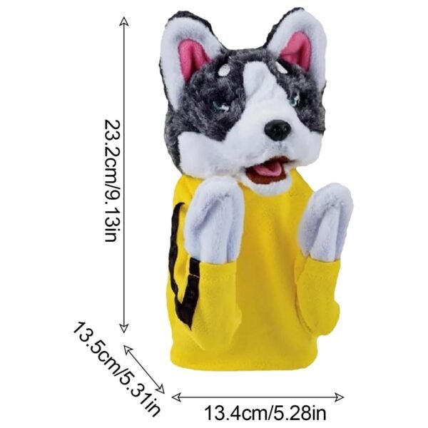 Perro Boxeador Amarillo 30CM Robot PELUCHE Blanco con Amarillo