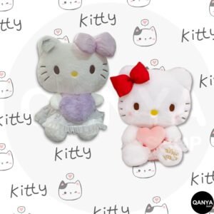 Hello Kitty Peluche con Fresa, Corazón – Muñeca Sanrio Edición Rosa, Morado 💕