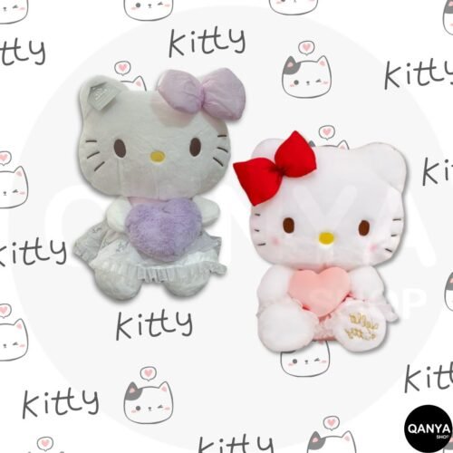 Hello Kitty Peluche con Fresa, Corazón – Muñeca Sanrio Edición Rosa, Morado 💕
