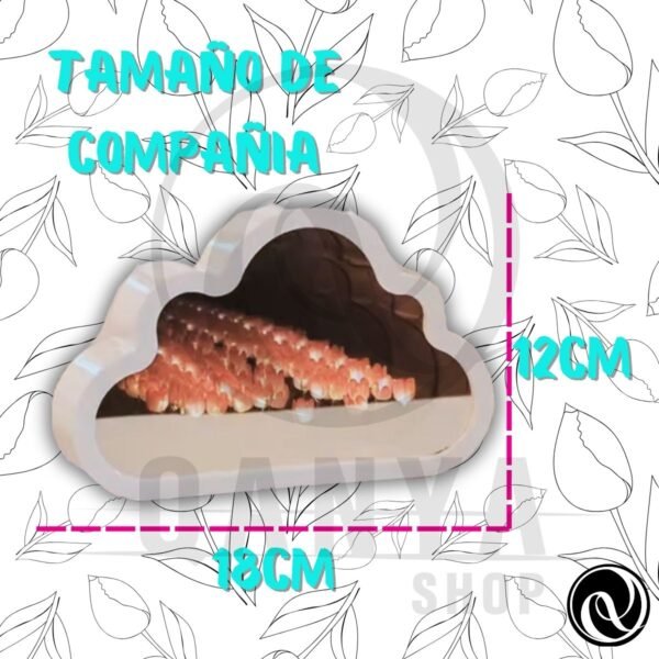 Lámpara de LED espejo de tulipanes, luz nocturna de nube de tulipán, regalo de cumpleaños 18cmx12cm