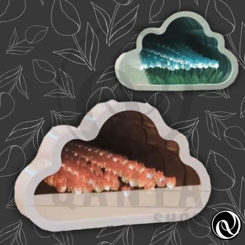 Lámpara de LED espejo de tulipanes, luz nocturna de nube de tulipán, regalo de cumpleaños 18cmx12cm