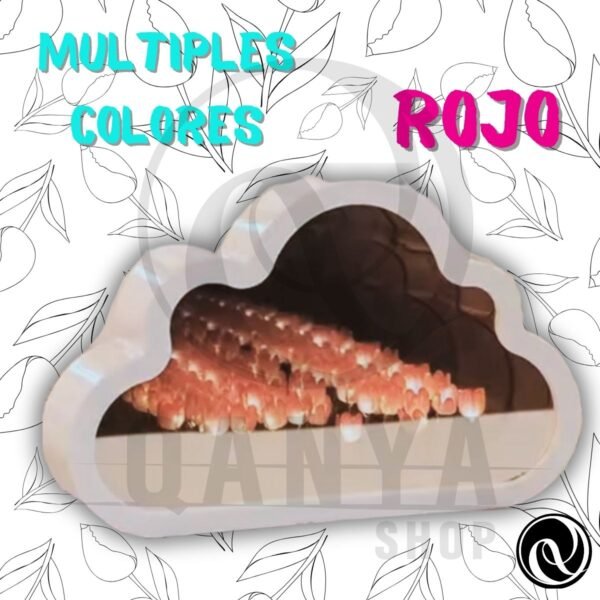 Lámpara de LED espejo de tulipanes, luz nocturna de nube de tulipán, regalo de cumpleaños 18cmx12cm
