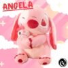 Peluche Pareja Stitch y Angela con muñeco de trapo: Adorable Angela Kawaii, Ideal para Regalos de Cumpleaños y Decoración de Habitaciones Infantiles