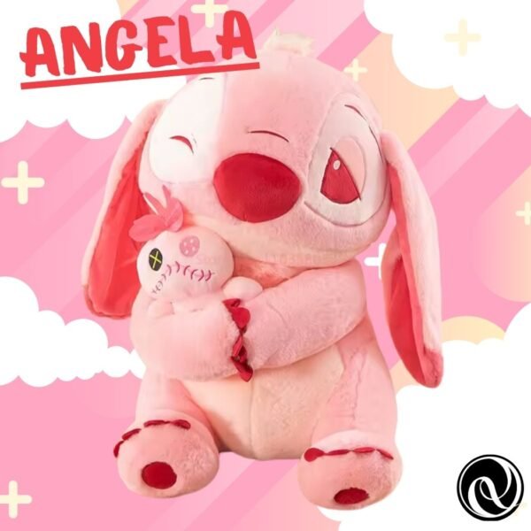 Peluche Pareja Stitch y Angela con muñeco de trapo: Adorable Angela Kawaii, Ideal para Regalos de Cumpleaños y Decoración de Habitaciones Infantiles