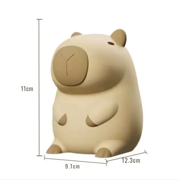 Lámpara Nocturna de Capibara Kawaii - Luz de Noche de Silicona Recargable USB para Dormitorios Infantiles