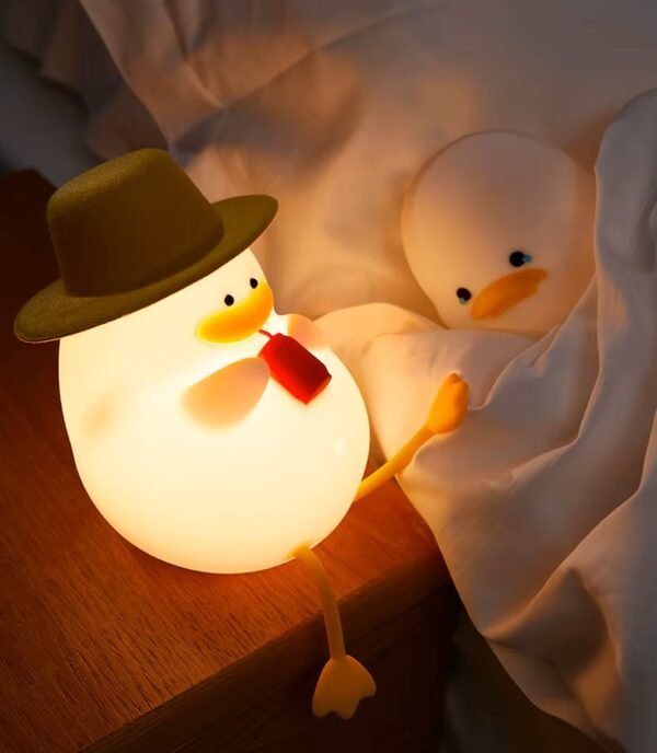 Lámpara de Noche LED de Pato Recargable - Luz Nocturna de Silicona Regulable para Habitaciones Infantiles
