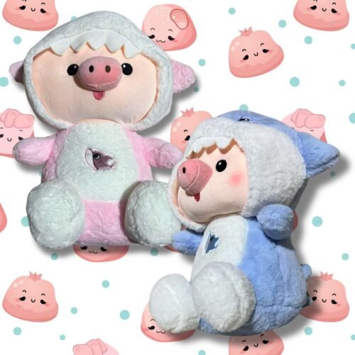 Peluche Cerdito Tiburón Rosa 2 en 1 – Nuotongqu (26 cm)🐷🦈
