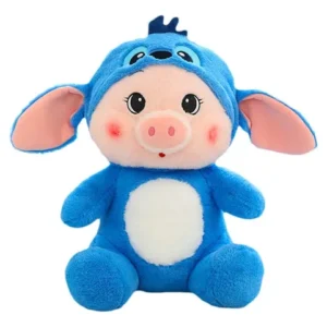 Peluche Cerdito con Traje de Stitch – ¡Ternura Kawaii en su Máxima Expresión! 🐷💙