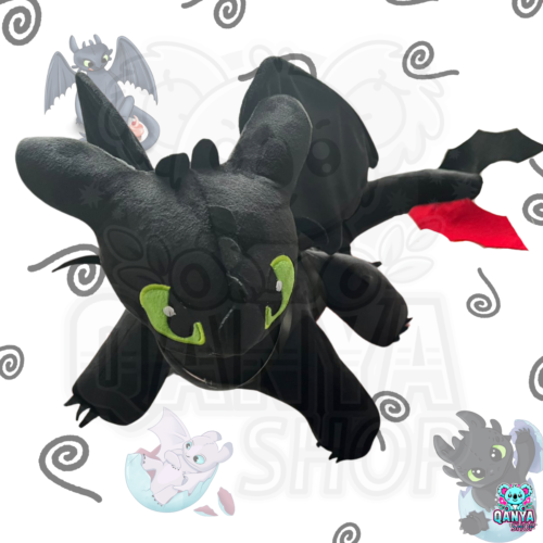 Peluche Dragón Chimuelo 30cm – Muñeco Suave Tipo Toothless de Cómo Entrenar a tu Dragón 🐉💫