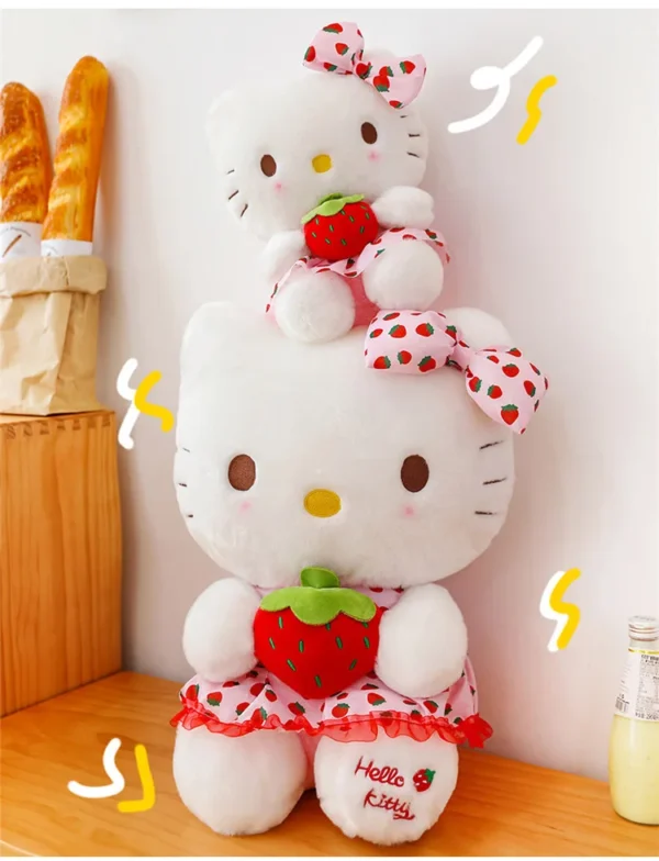 Hello Kitty con Fresa – Muñeca Sanrio de Peluche🎀🍓