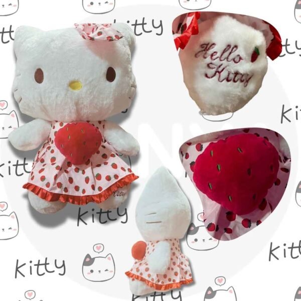 Hello Kitty con Fresa – Muñeca Sanrio de Peluche🎀🍓