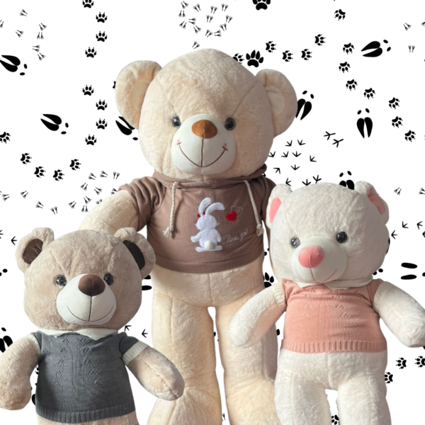 Oso de Peluche Gigante 100/120cm en traje – Almohada Suave para Regalo de Amor o Cumpleaños