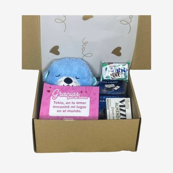 Box Estándar – Peluche Nutria Con Efecto de Respiración A Cable + Dulces – N°05