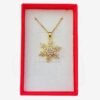Collar de Acero Inoxidable con Colgante de Flor Giratoria y Circonita – Diseño Geométrico en Dorado para Mujer Copo de nieve dorado Collar de Acero Inoxidable con Colgante de Flor Giratoria y Circonita – Diseño Geométrico en Dorado para Mujer