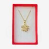 Collar de Acero Inoxidable con Colgante de Flor Giratoria y Circonita – Diseño Geométrico en Dorado para Mujer Jazmin Collar de Acero Inoxidable con Colgante de Flor Giratoria y Circonita – Diseño Geométrico en Dorado para Mujer