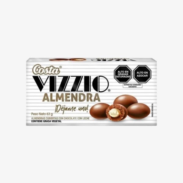 Costa Vizzio Caja 63g – Almendras Bañadas en Chocolate con Leche, Sabor Clásico e Irresistible Costa Vizzio Caja 63g – Almendras Bañadas en Chocolate con Leche, Sabor Clásico e Irresistible