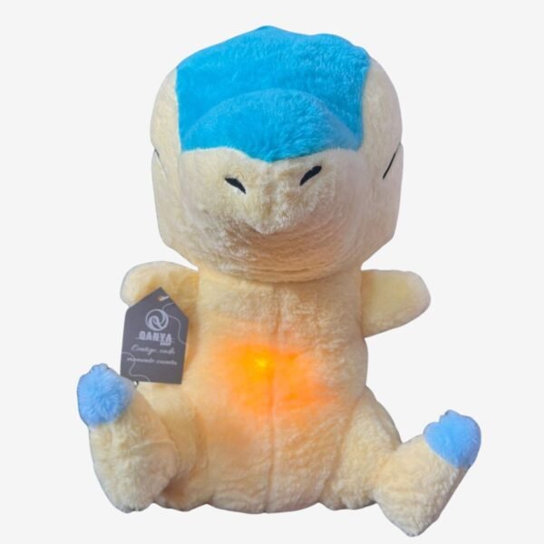 Peluche Cyndaquil con Luz y Sonido – Juguete Sensorial para Bebés, Pokémon Musical Calmante para Dormir