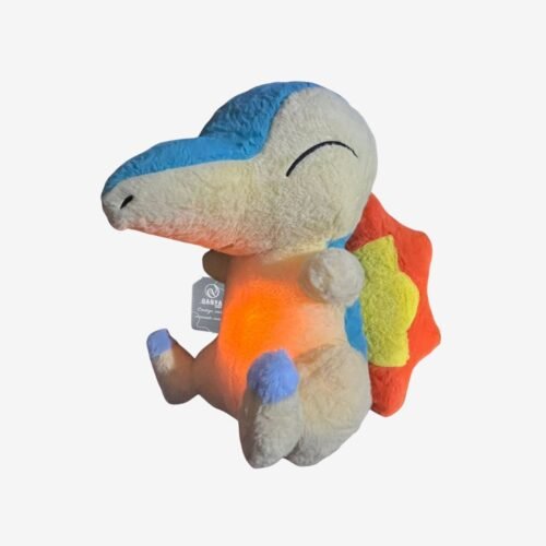 Peluche Cyndaquil con Luz y Sonido – Juguete Sensorial para Bebés, Pokémon Musical Calmante para Dormir