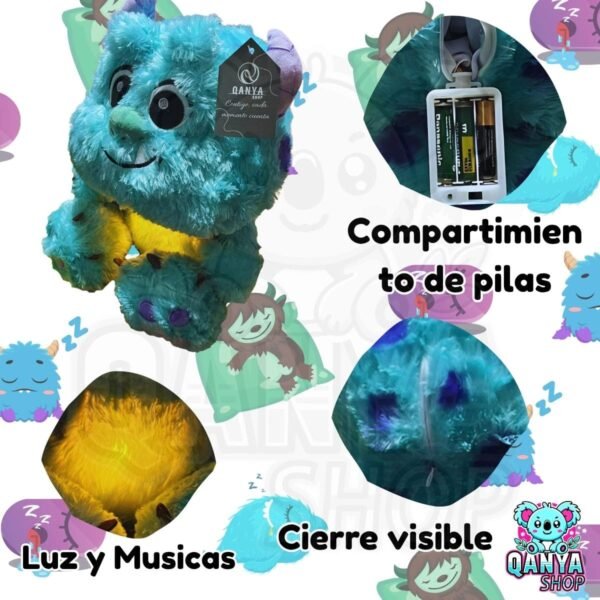 Peluche Sullivan con Luz y Sonido – Juguete Sensorial para Bebés, Musical y Calmante, Ideal para Dormir