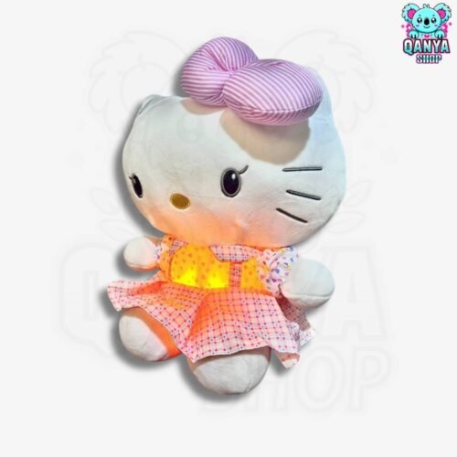 Peluche Hello Kitty con Vestido Rosa 35CM Anti Estrés con Efecto de Respiración | Cableado con 1 Botón