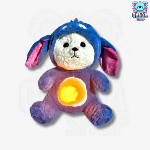 Peluche Oso Polar con Traje de Stitch 40CM Anti Estrés con Efecto de Respiración | Cableado con 1 Botón