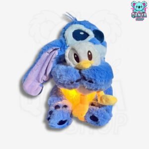 Peluche Stitch con Pato 30CM, 40CM Anti Estrés con Efecto de Respiración | Cableado con 1 Botón