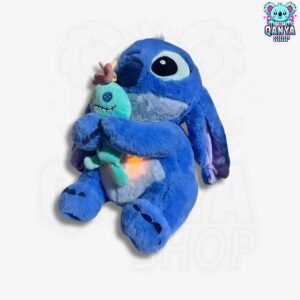 Peluche Stitch con Scrump 40CM Anti Estrés con Efecto de Respiración | Cableado con 1 Botón
