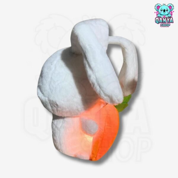 Peluche Conejo Snowball con Zanahoria (35 cm) Anti Estrés | Efecto Respiración con Luz y Sonido