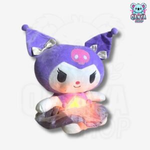 Peluche Kuromi Vestido Morado (40 cm) Anti Estrés | Efecto Respiración con Luz y Sonido