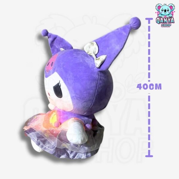 Peluche Kuromi Vestido Morado (40 cm) Anti Estrés | Efecto Respiración con Luz y Sonido