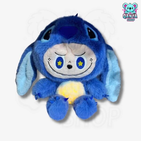 Peluche LaBUBU 33CM con Traje de Stitch Anti Estrés | Efecto Respiración con Luz