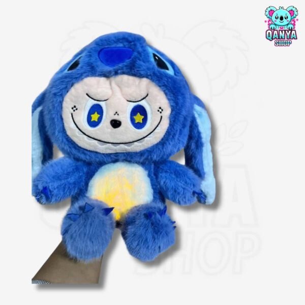 Peluche LaBUBU 33CM con Traje de Stitch Anti Estrés | Efecto Respiración con Luz