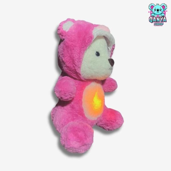 Peluche Oso Polar 35 cm con Traje Rosa Tipo Lotso Anti Estrés con Efecto Respiración y Luz