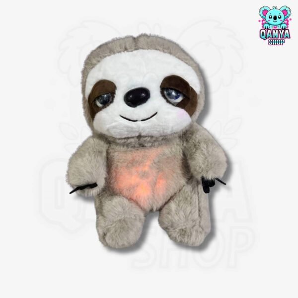 Peluche Perezoso Crema 35CM Anti Estrés con Efecto de Respiración | Cableado con 1 Botón