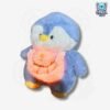 Peluche Pingüino con Babero Celeste (30 cm) Anti Estrés  Efecto Respiración con Luz y Sonido
