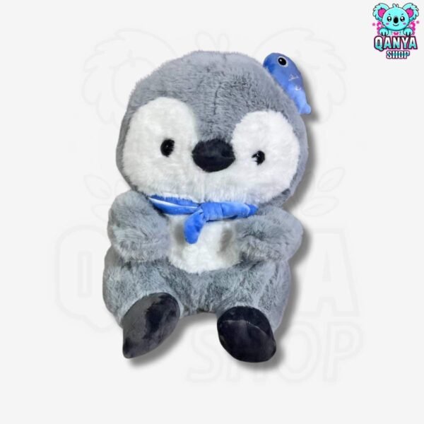 Peluche Pingüino con Pez 35CM Anti Estrés con Efecto de Respiración | Cableado con 1 Botón