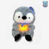 Peluche Pingüino con Pez 35CM Anti Estrés con Efecto de Respiración | Cableado con 1 Botón