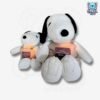 Peluche Snoopy con Overol y Mochila Anti Estrés con Efecto Respiración y Luz 40 cm y 60 cm