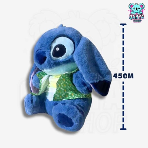 Peluche Stitch con Polera Playera (45 cm) Anti Estrés | Efecto Respiración con Luz y Sonido