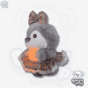 Peluche Pingüino con Tutú y Moño 38 cm, con Efecto Respiración con Luz y Sonido