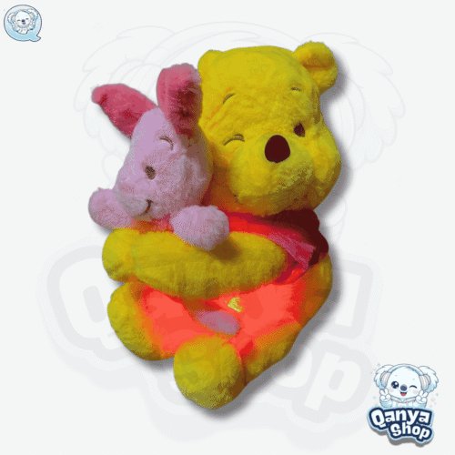 Peluche Winnie Pooh con Piglet 30 cm con Efecto Respiración con Luz y Sonido
