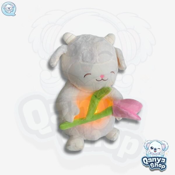 Peluche Cordero con Tulipán 40 cm Efecto Respiración con Luz y Sonido (1) Peluche Cordero con Tulipán 40 cm Efecto Respiración con Luz y Sonido
