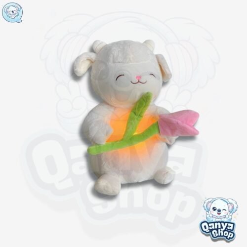Peluche Cordero con Tulipán 40 cm Efecto Respiración con Luz y Sonido