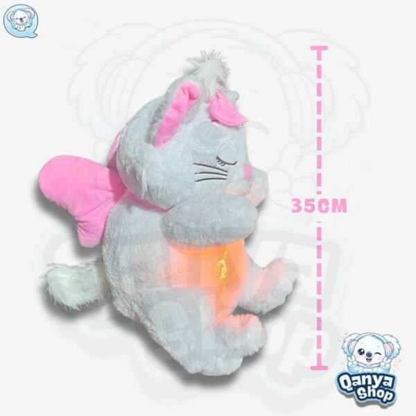 Peluche Gato Marie Ojo Cerrado 35cm Efecto Respiración con Luz y Sonido